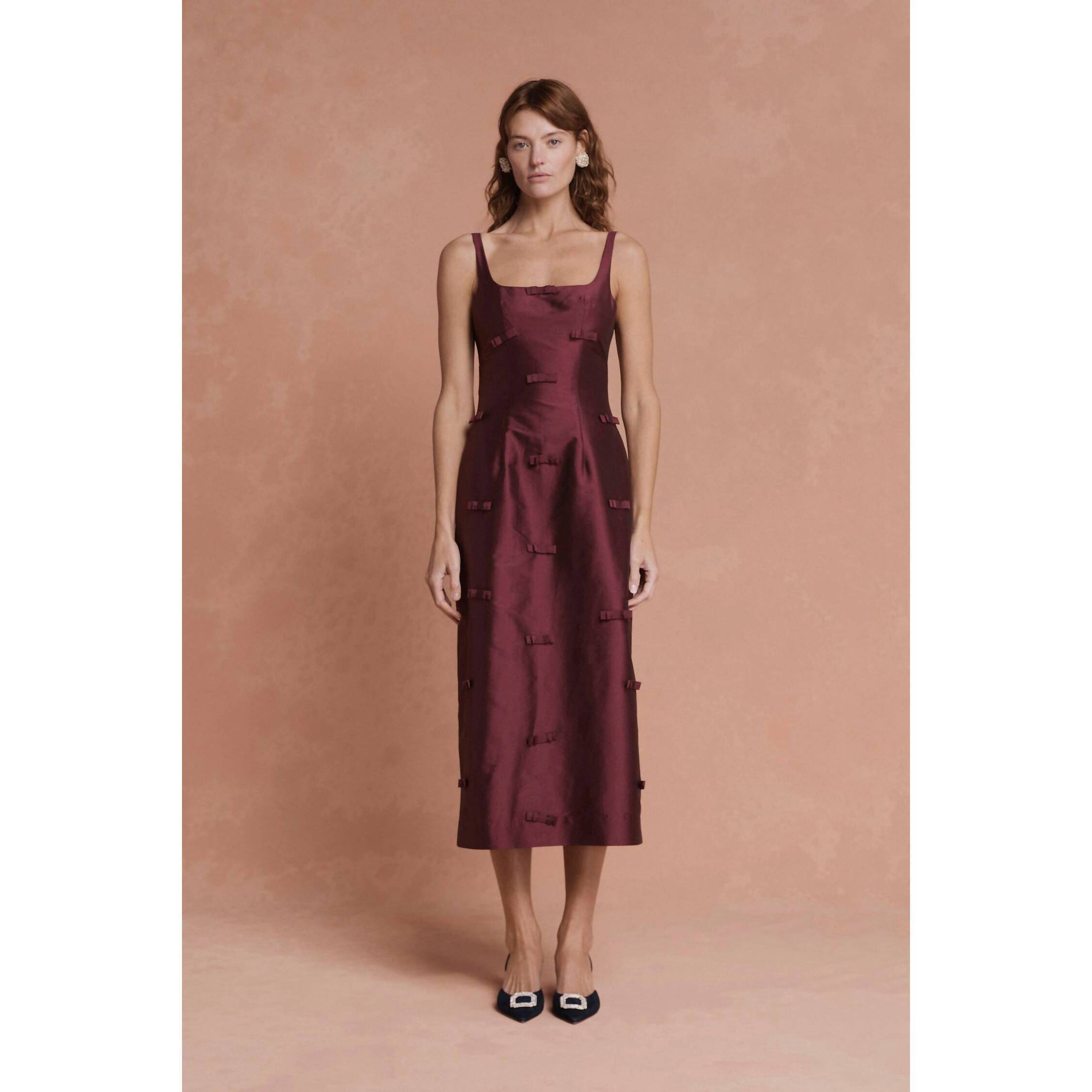 New Lovaan Camilla Midi Dress In Plum